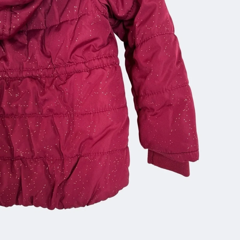 Carter's Kids Red Quilted Lined Hooded Jacket 3T Girls